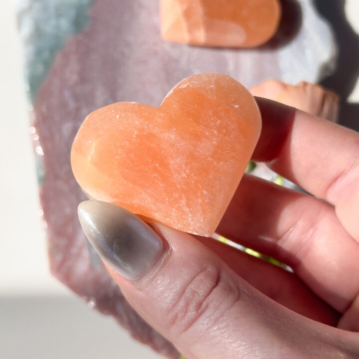 Orange Selenite Heart