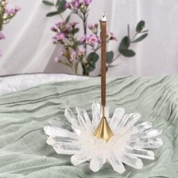 Clear Quartz Flower Incense Holder