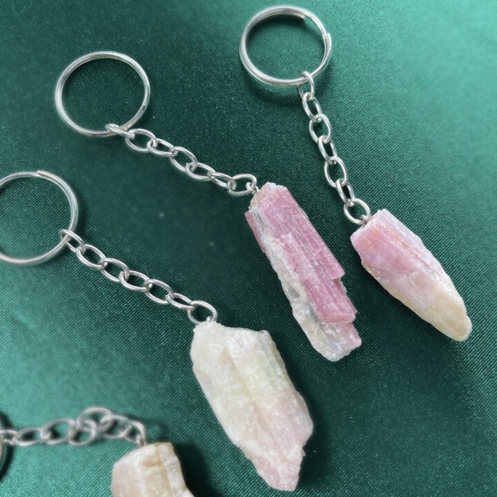 Courage to Love Pink and Yellow Tourmaline Keychain