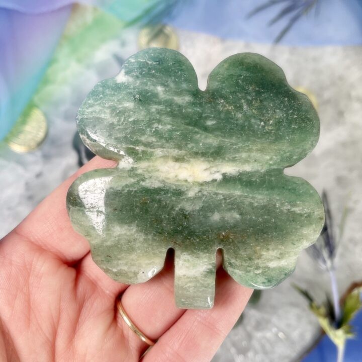 Lucky Green Aventurine Four Leaf Clover