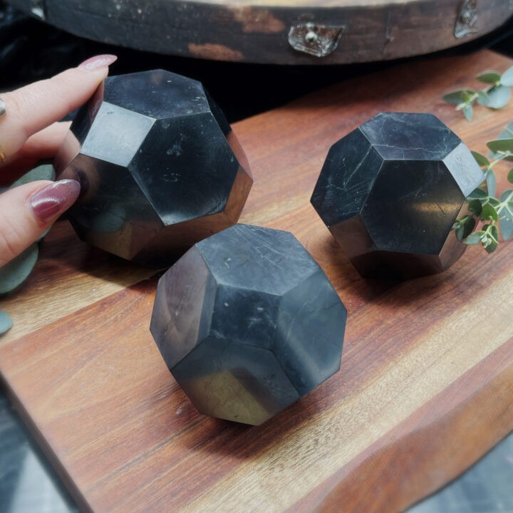 Shungite Clearing Hexagonal Faceted Sphere