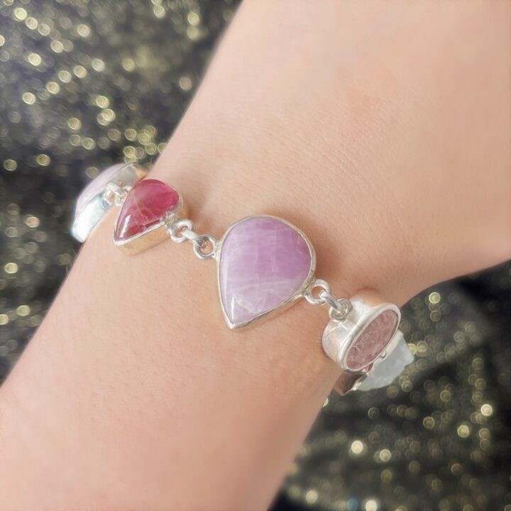 Aquamarine, Kunzite, Morganite, and Pink Tourmaline Bracelet