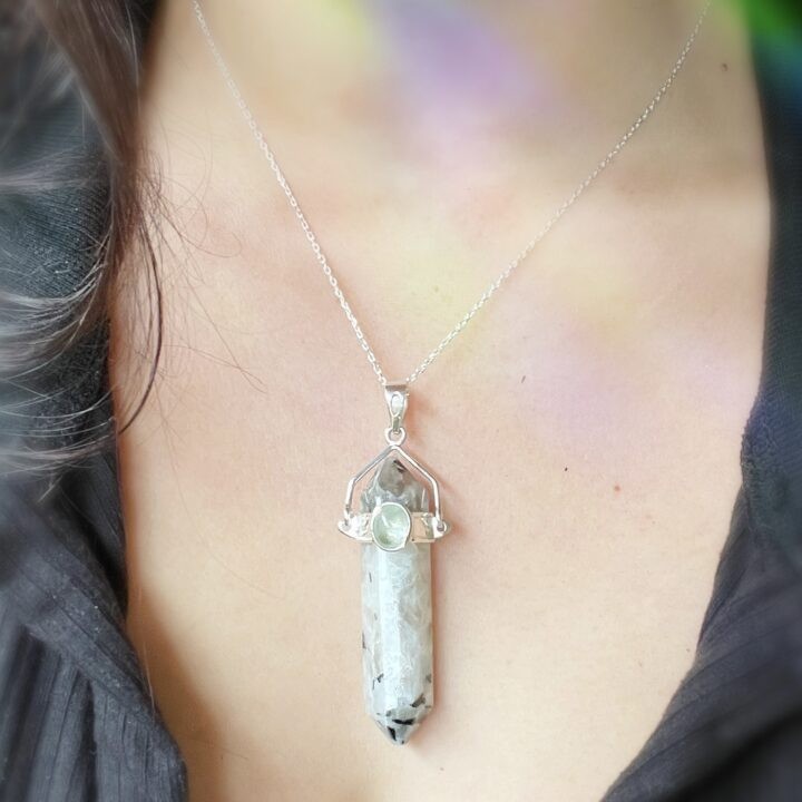 Deepen Your Intuition Rainbow Moonstone and Aquamarine Pendant