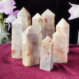 Peace and Beauty Flower Agate Obelisk
