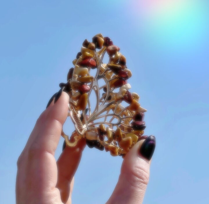 Transform Through Beauty Mookaite Jasper Butterfly Hair Clip