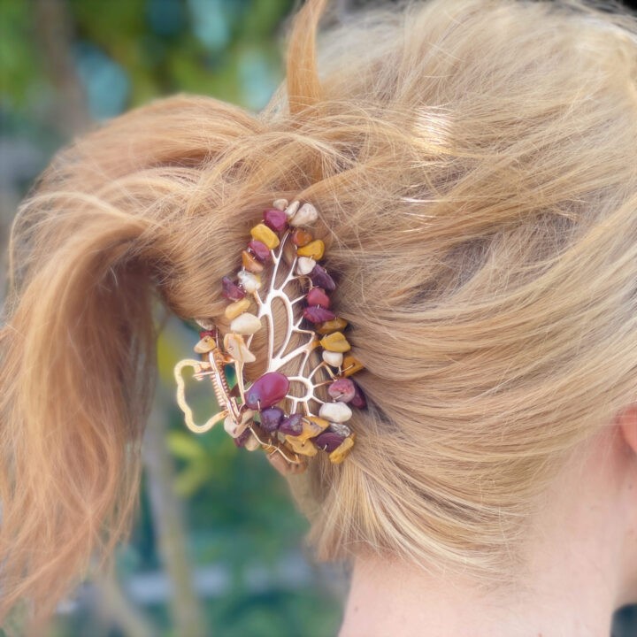 Transform Through Beauty Mookaite Jasper Butterfly Hair Clip