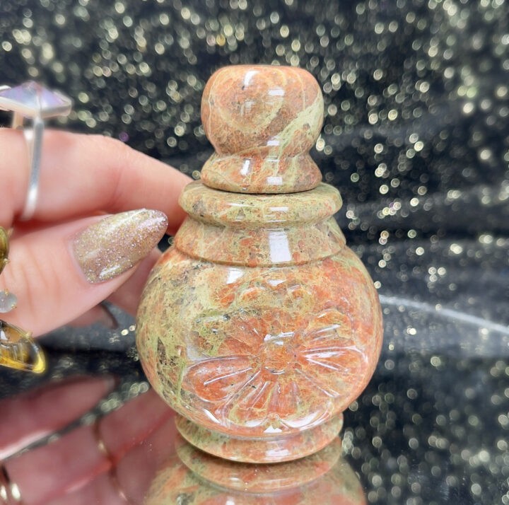 Unakite Crystal Perfume Bottle