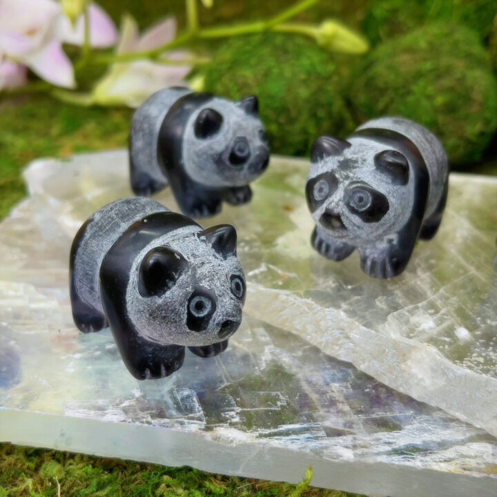 Gentle Guardian Black Obsidian Panda