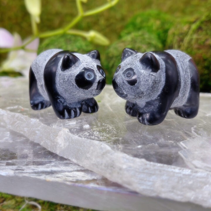 Gentle Guardian Black Obsidian Panda