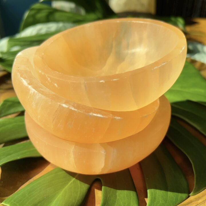 Creative Muse Orange Selenite Offering Bowl