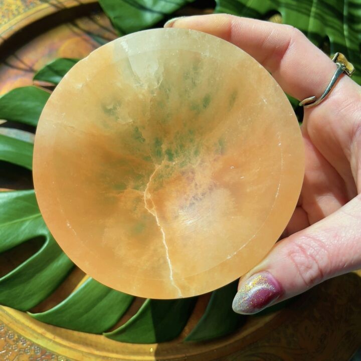 Creative Muse Orange Selenite Offering Bowl