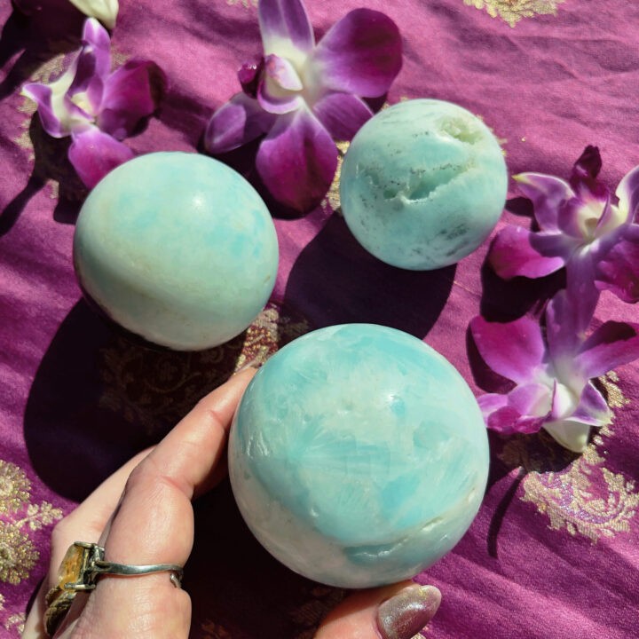 Heal Your Relationships Blue Hemimorphite Sphere