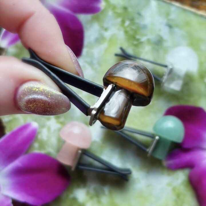 Intuitively Chosen Gemstone Mushroom Car Vent Clip