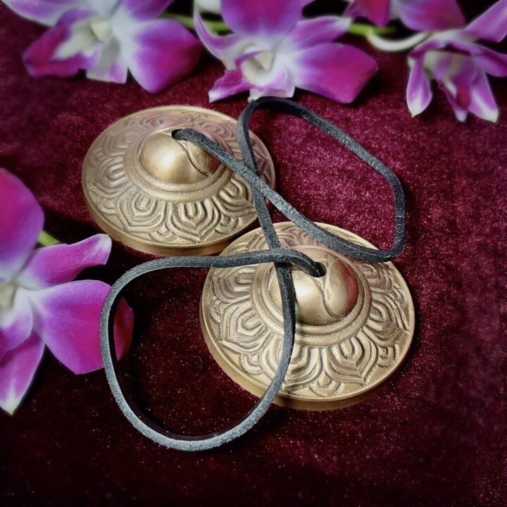 Lotus Flower Brass Tingshas