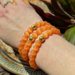 Peach Cats Eye Bracelet