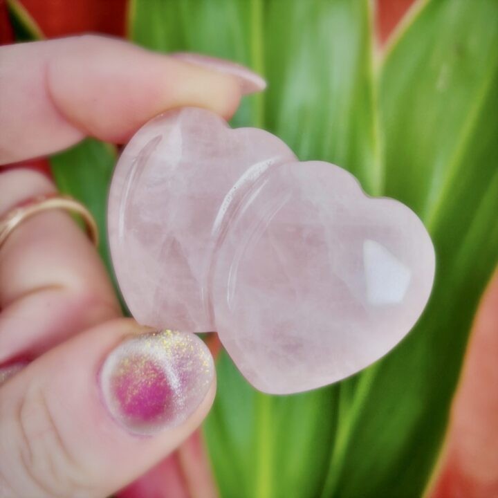 Rose Quartz Soulmates Double Heart