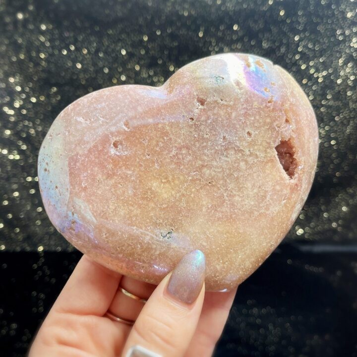 Angel Aura Pink Amethyst Heart