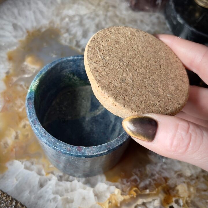 Fuschite with Blue Kyanite Incense Bottle