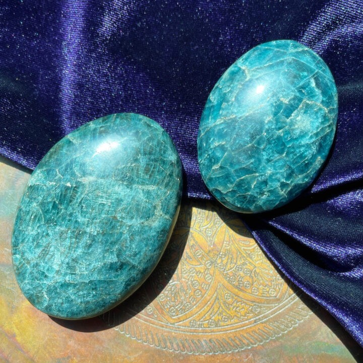 Green Apatite Palm Stone