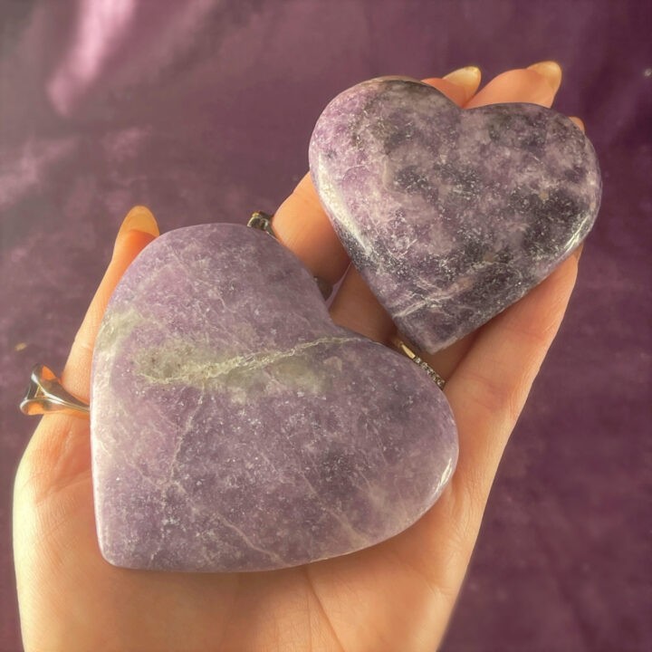 Lepidolite Hearts