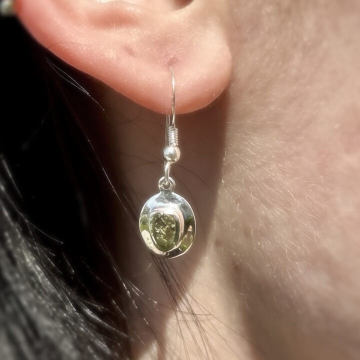 Natural Moldavite Earrings