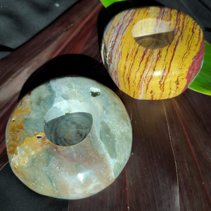 Ocean Jasper Tea Light Holder