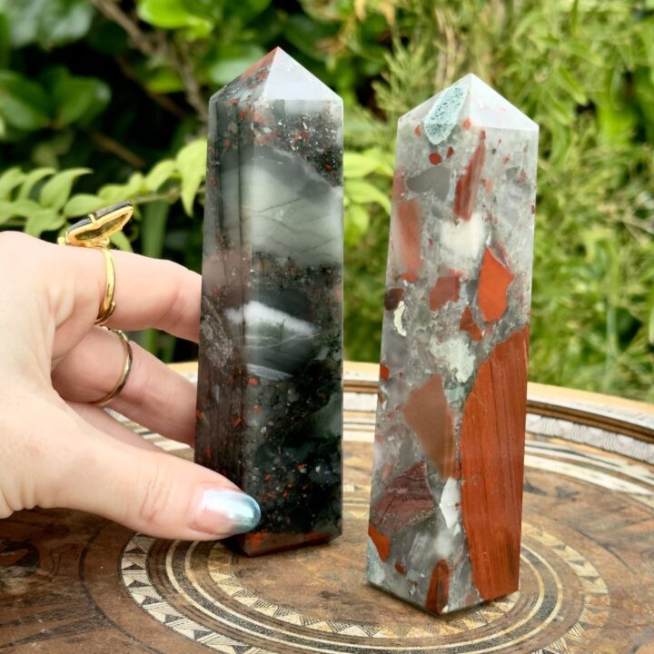 African Bloodstone Obelisk for Wellbeing