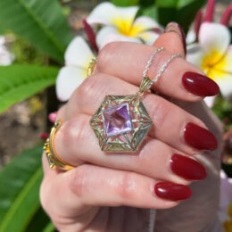 Amethyst Octahedron Pendant