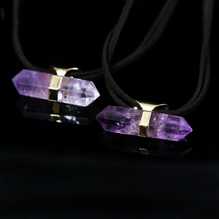 Double Terminated Amethyst Wandlet Necklace