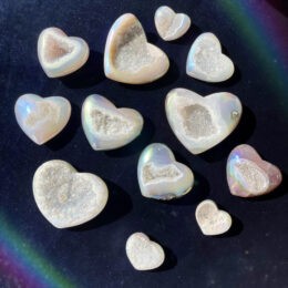 Angel Aura Druzy Agate Heart