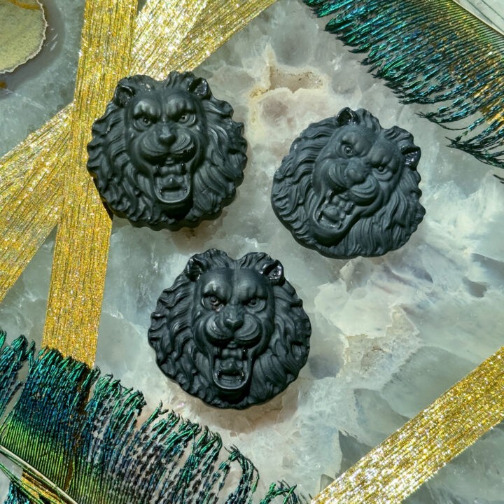 Regal Guardian Black Obsidian Lion Head