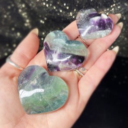 Feather Rainbow Fluorite Heart