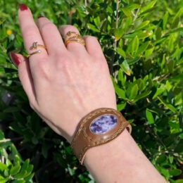 Lepidolite Leather Bracelet