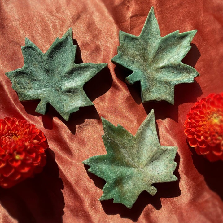 Maple Leaf Fuchsite Incense Bowl