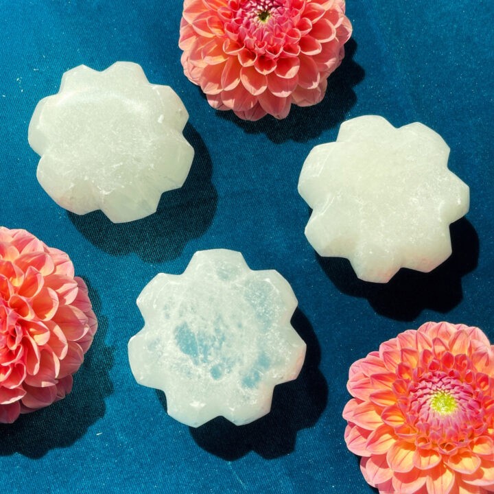 Selenite Flower Charging Plate