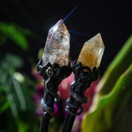 Snake Rutilated Quartz Wand for Transformation