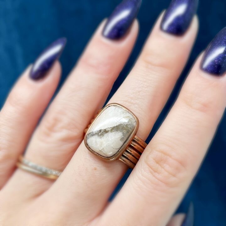 Copper and Zebradorite Ring