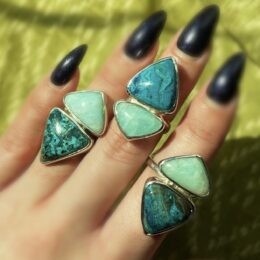 Amazonite and Chrysocolla Ring