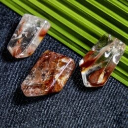 Polished Amphibole Quartz Meditation Stone