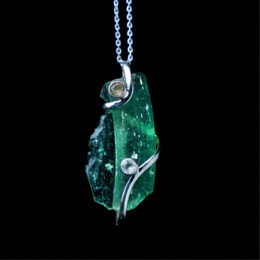 Ancient Roman Glass with Herkimer Diamond Pendant