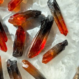 Black and Orange Aura Quartz Point