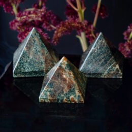 Grounded Manifestation Green Grossular & Almandine Garnet Pyramid