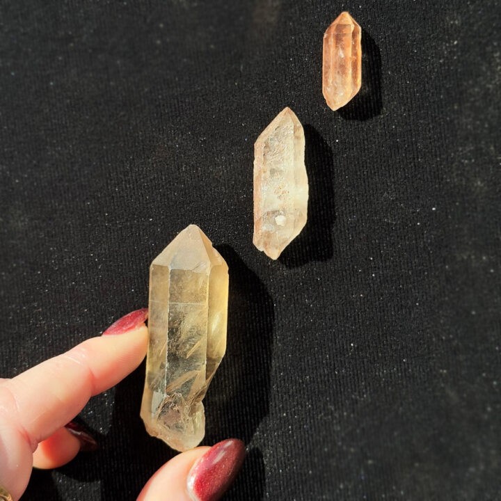 Lithium Quartz Point with Hematite