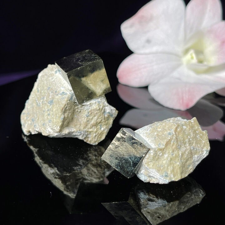 Natural Spanish Cubic Pyrite in Marlstone Matrix