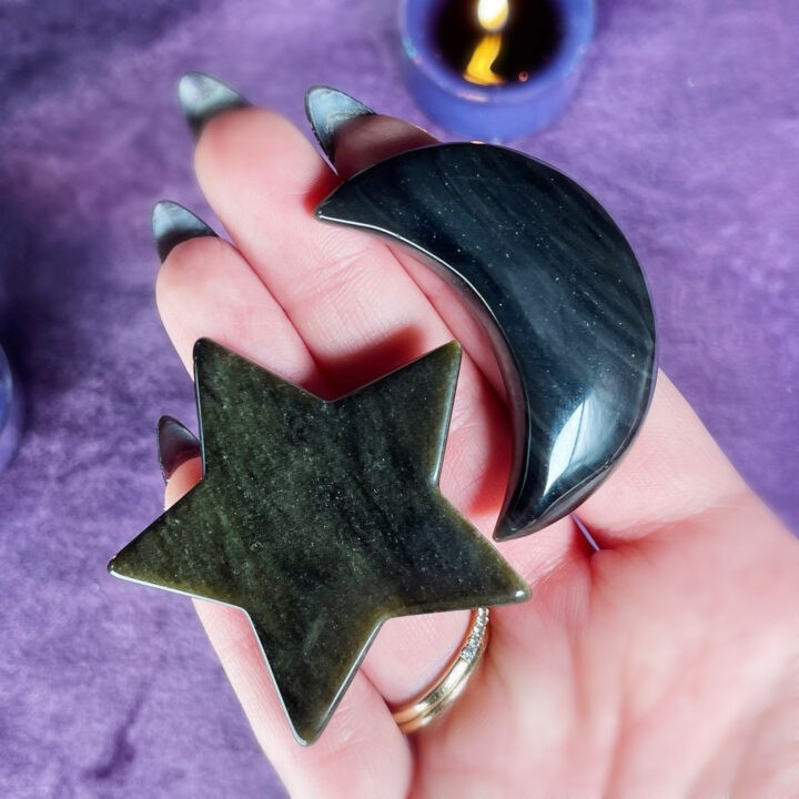 Obsidian Star & Moon Duo