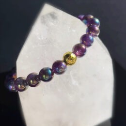 Titanium Aura Amethyst Stretch Bracelet