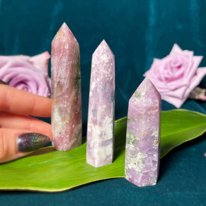 Calm Your Heart Lepidolite and Tourmaline in Quartz Generator