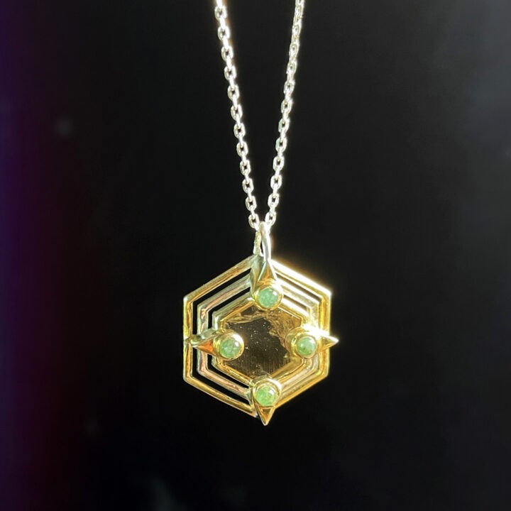 Manifest Prosperity Citrine and Emerald Pendant with Intuitively Chosen Perfume Sample