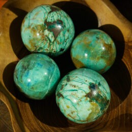 Green Moonstone & Azurite Sphere