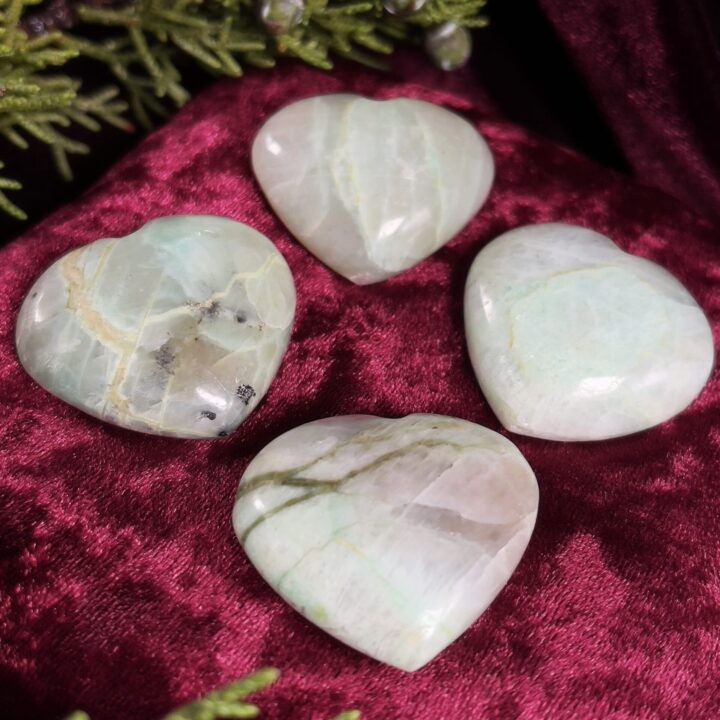 Garnierite and Moonstone Mini Heart